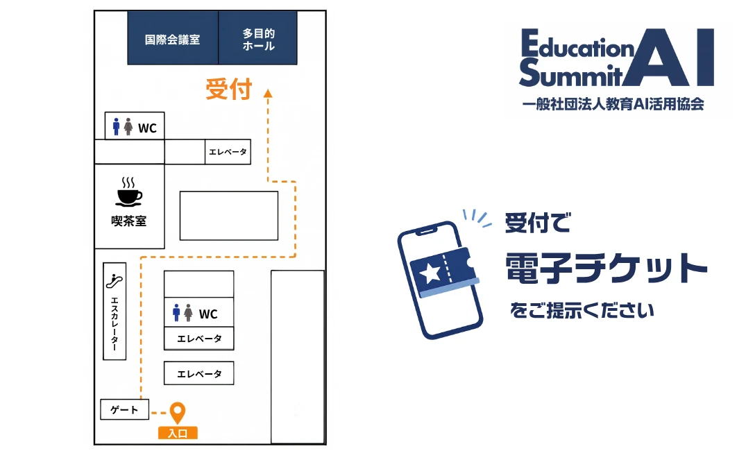 入口から受付までの案内図